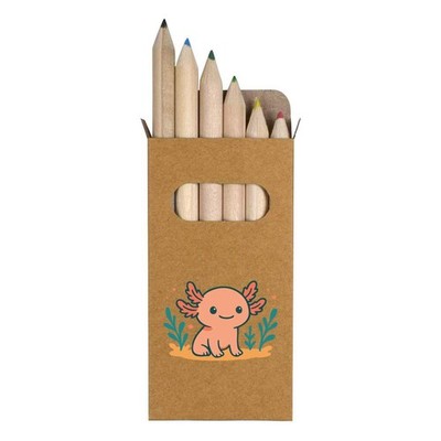 6 x 'Sitting Axolotl' kurze 85 mm Bleistifte / Farbstift Set (PE00080506)
