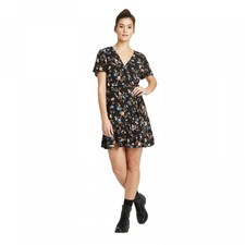 Xhilaration Dress Sz M Black Floral 
