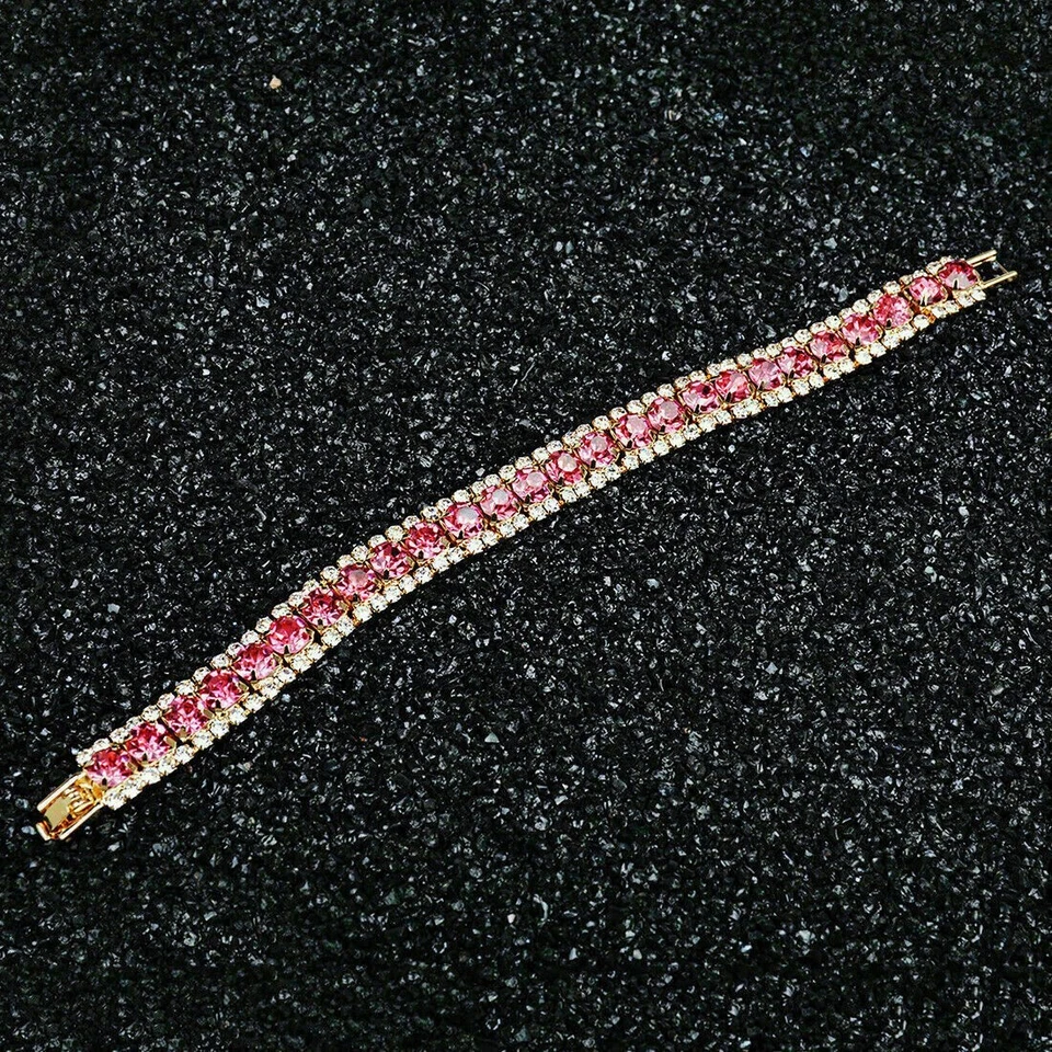 8.00 Ct Oval Cut Red Ruby Beauty Women's Tennis Bracelet 14k Yellow  Gold Finish - Image 4 of 4
