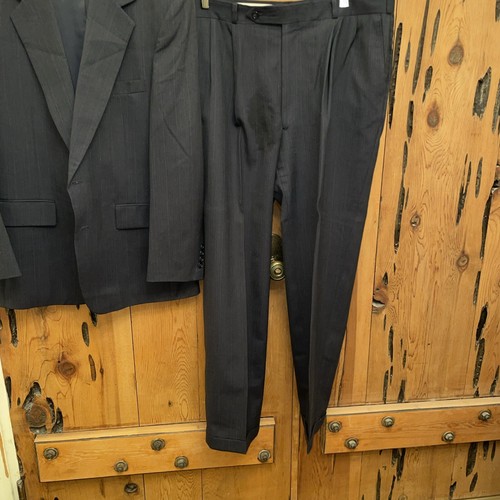 John Clarendon Suit Mens Blue Pinstripe 100% Wool Blazer 42R Pants W36xL30 - Picture 9 of 13