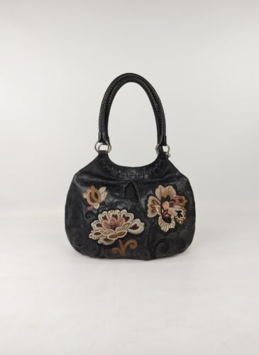 Brighton Masterpiece Collection Flora Leather Hobo bag Black Purse E022593