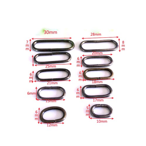Metal Oval Loop Rings Wire Formed Buckles for Webbing Strap Tape Bag Multi Color - Picture 5 of 11
