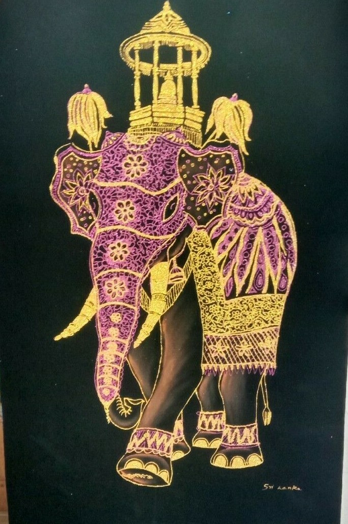 Elephant tapestry Wall hanger traditional art handmade home decor