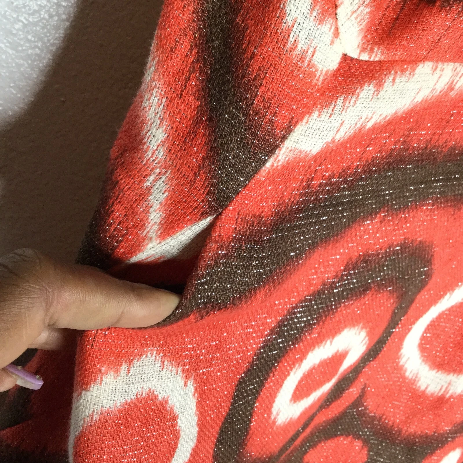 Abito Tory Burch Donna 0 Arancione Geometrico Turno Senza Maniche Tasche Cerniera Lino