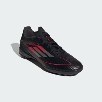 adidas F50 League TF Mens Turf Soccer Shoes Black Silver Red