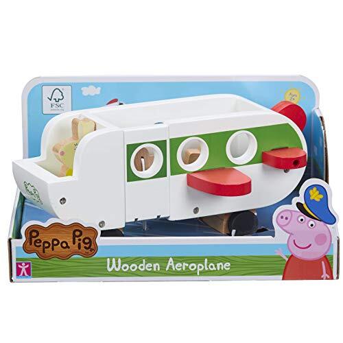 Peppa Pig Wooden Aeroplane, push along vehicle, imaginative play, (N6w)