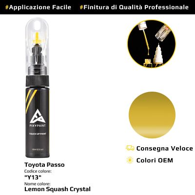 Touch Up Paint for Toyota Passo Cod: Y13 Lemon Squash Crystal