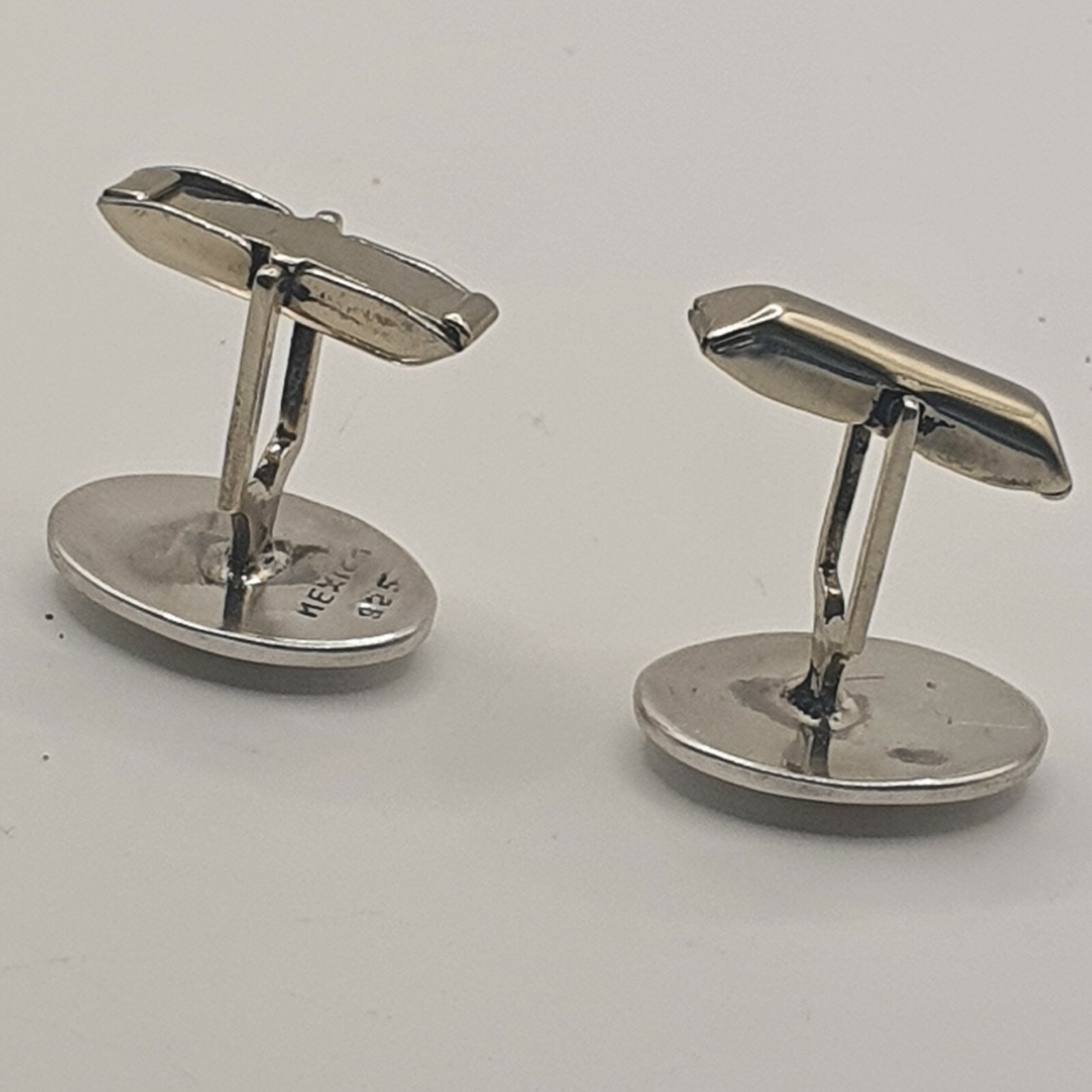 Photo 6 of Sterling Silver Cufflinks, Mexico Handmade , screw detail 10.7grams (lot 2) M9