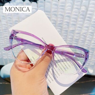 Blue Women\'s Clear Frame Glasses - Lightweight Fashion Eyewear Funky Junque Clear Glasses for Women - Non Prescription  main image 4