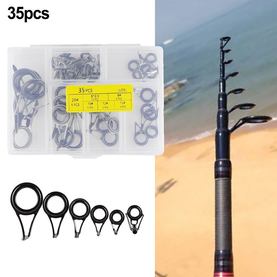 Multi Functional Fishing Rod Guide Tip Tops 35pcs Suitable for Various