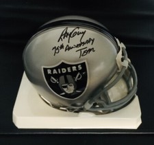 Oakland Raiders Ray Guy Mini Helmet Autographed w/Insc:75th Anniversary Team COA