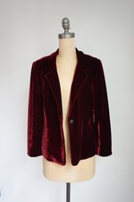 Kenzie Maroon Velour Blazer - L - Brand New