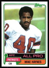 1981 Topps Mike Haynes    #230 New England Patriots