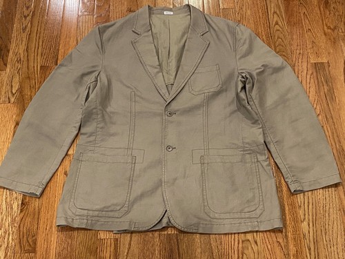 Soft Canvas Khaki Blazer Jacket 