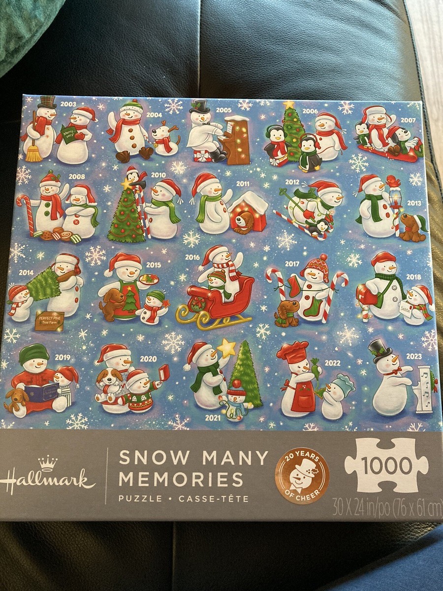 Hallmark Snow Many Memories Puzzle 20 Years Of Snowman Plush