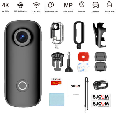 Action Cam 4K 30M Wasserdicht Action Sport Kamera WiFi EIS 32GB Micro Sd Karte