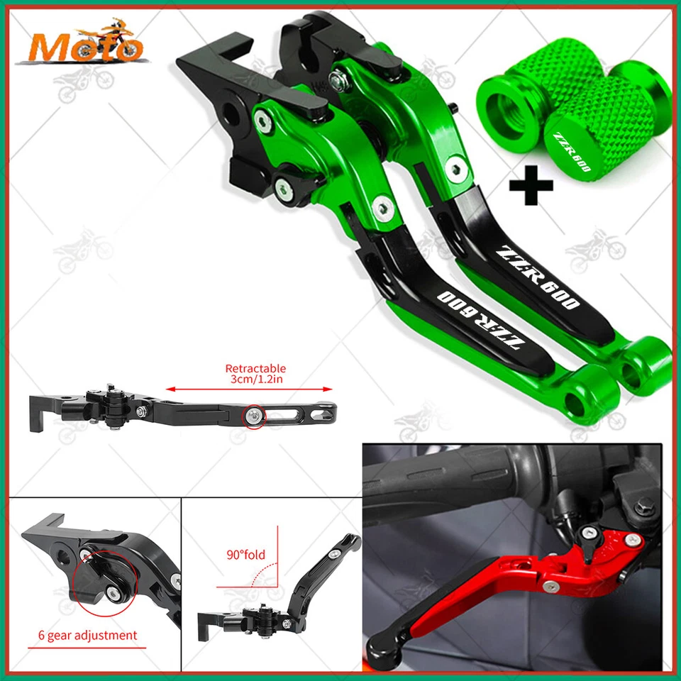 Para Kawasaki ZZR600 1990-2009 Accesorio Palancas Embrague Manillar Empuñaduras Nuevo Foto 2 de 4