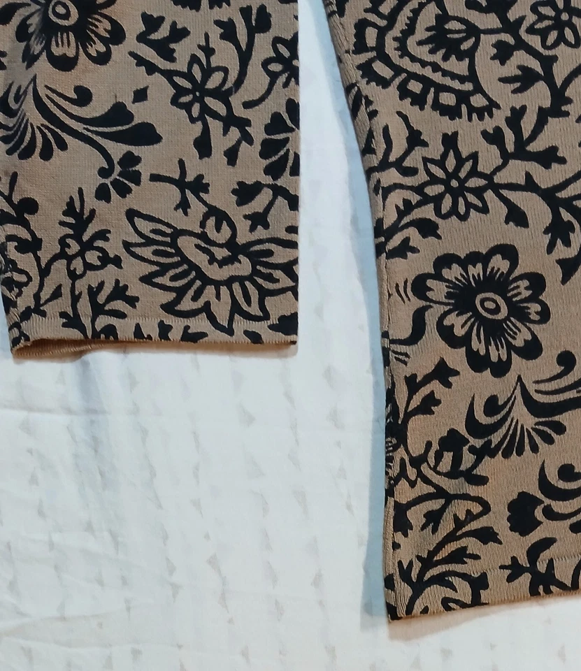 Suéter Pullover Harold's Mezcla Seda, Talla L, Mangas 3/4, Marrón/Negro Foto 4 de 4