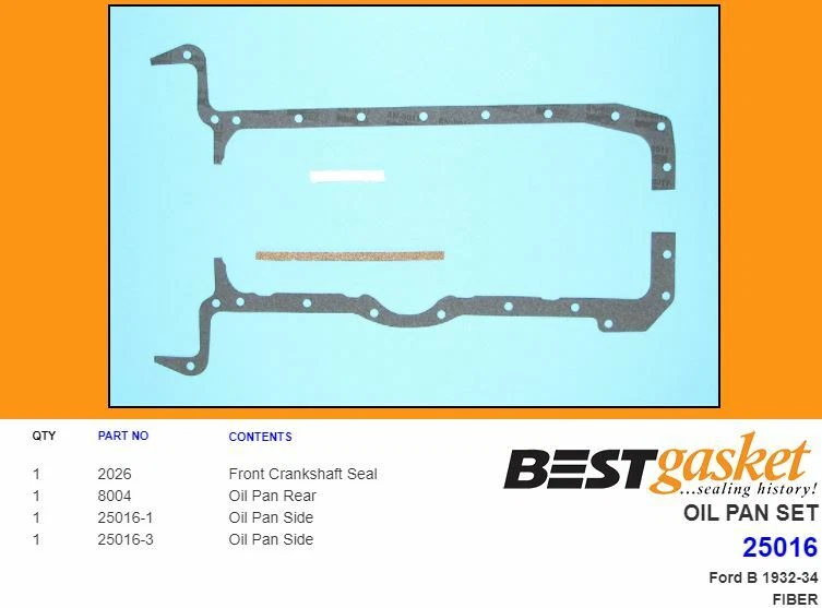 Juego de juntas de cárter de aceite Ford modelo B MEJOR 1932 1933 1934 Foto 2 de 4
