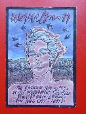POSTKARTE :: PSYCHEDELIC SOLUTION GALLERY :: WES WILSON AUSSTELLUNG :: 1987
