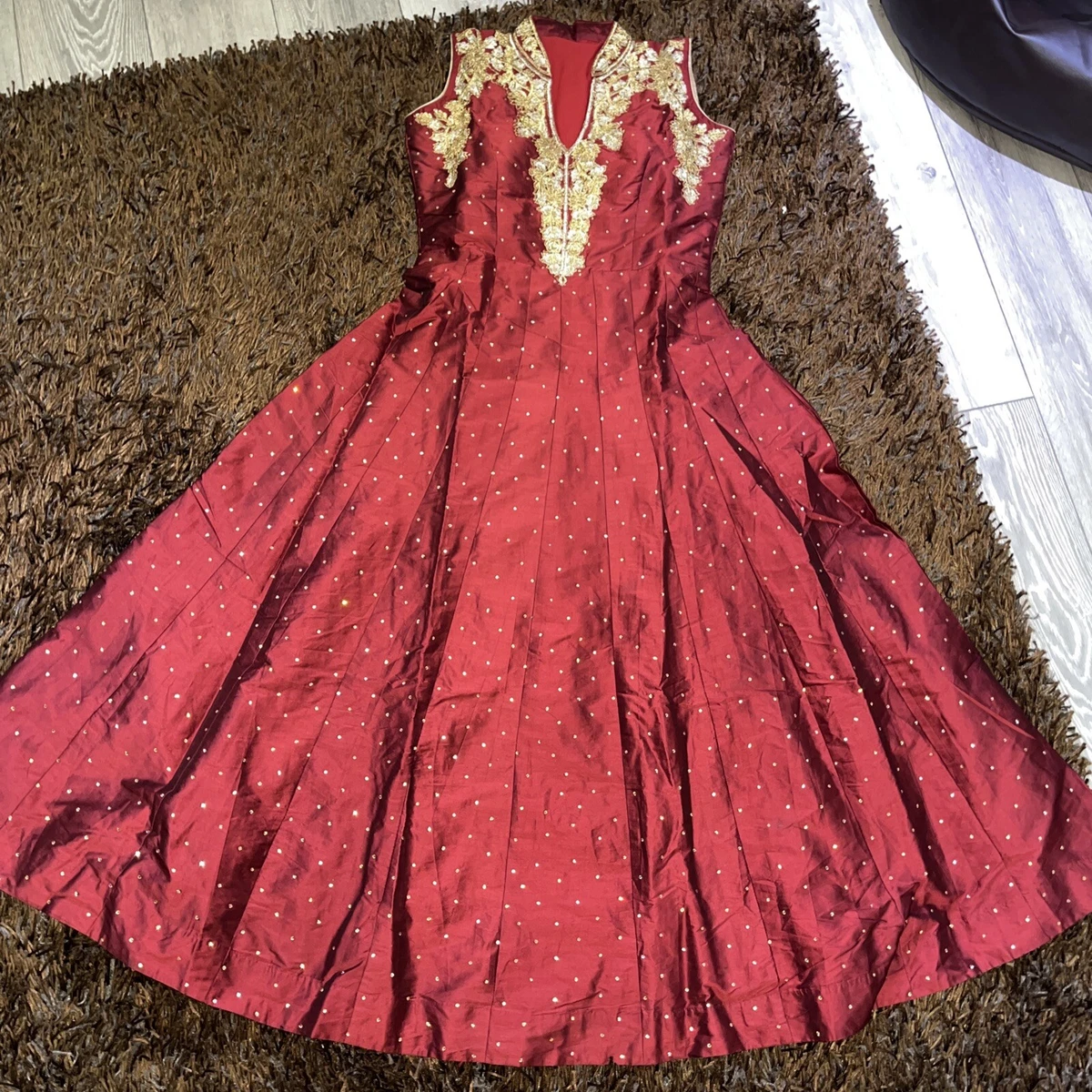 Burgundy Velvet Sweetheart Corset Gold Belt Party Ball Dress (00210517) -  eDressit