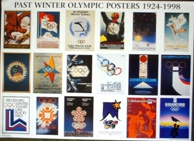 SET of WINTER OLYMPIC POSTERS - 18 Posters IOC Licensed reprint