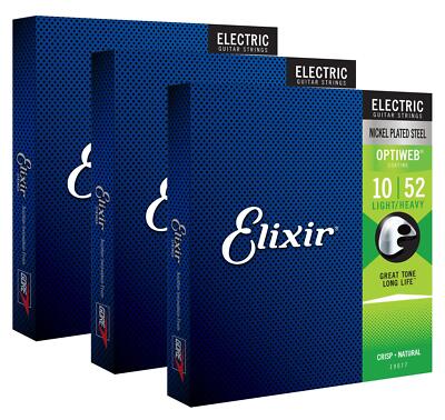 Elixir Electric Optiweb Light/Heavy 3er-Set E-Gitarre Saiten Beschichtet 010-046