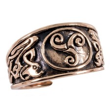 Bronze Kelten Ring Triskele Gr 52-60 verstellbar Keltenring Bronzering
