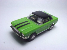 MODEL MOTORNG LIME MUSTANG HARDTOP HO SLOT CAR BODY W/BLACK STRIPES. NEW.