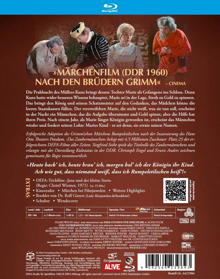 Das Zaubermännchen / Rumpelstilzchen (Filmjuwelen, DEFA-Märchen, 1960) [Blu-ray] - Bild 2 von 4