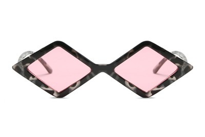 ✨NEW Vibrant Hot Pink Geometric Large Diamond  Frame Statement Sunglasses ARVADA | Women Modern Fashion Geometric Diamond Shape  main image 3