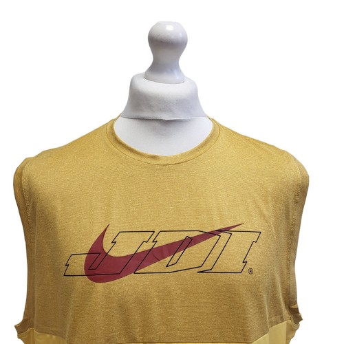 Nike Dri-Fit Yellow Sleeveless T-Shirt Uk Men's Size Large Bnwt EE14 - Picture 3 of 7