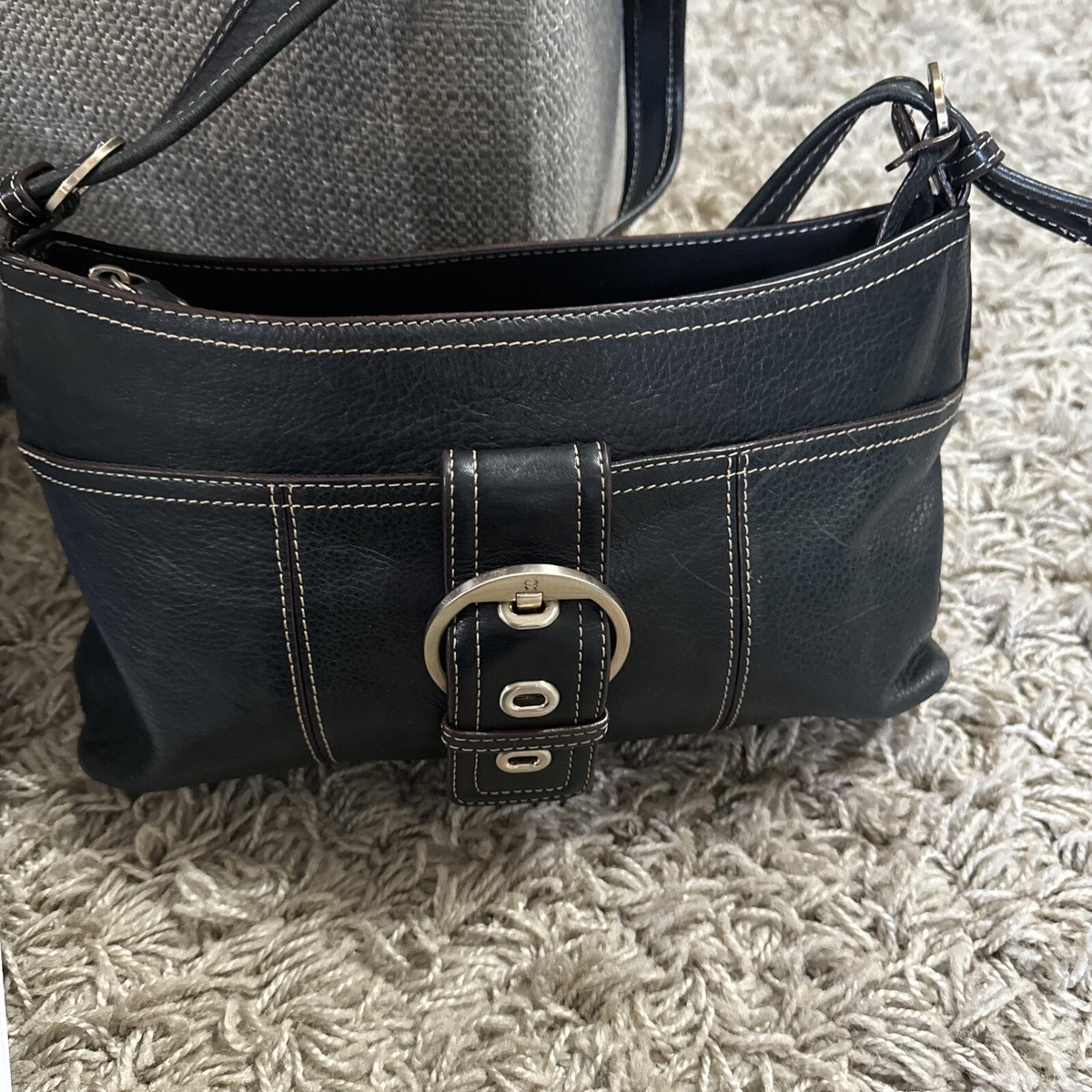 90s Y2K Vintage Black Leather ETIENNE AIGNER Handbag  display picture 1
