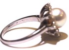 14k white gold .80ct SI1 H diamond round pearl ring 5.1g estate size 7.5 — photo 10