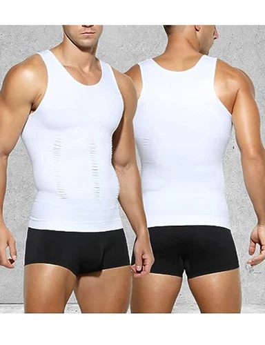 Gynäkomastie Compress Tanktop Männer Abnehmen Body Shaper Weste Bauchweg Shirt - Bild 5 von 26