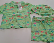 Disney Lilo  Stitch 3-Piece Set 24 Months Button Shirt Shorts Hat NWT