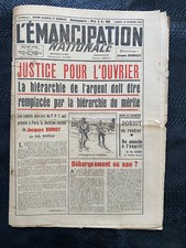 Politique : Journal " l'émancipation nationale " de Doriot - janvier 1944