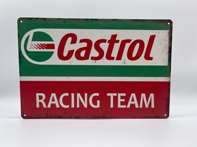 Blechschild Castrol Racing Team 20x30cm Nostalgie Retro Reklame Vintage Garage
