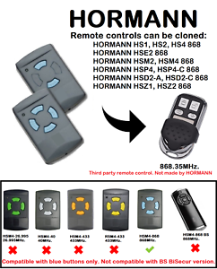 HORMANN HSM2 HSM4 868 Remote Control Duplicator 868.35MHz garage Transmitter 