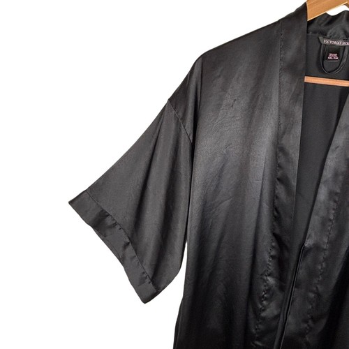 Bata Kimono Corta Satén Victoria's Secret Mujer S/M Ligera Salón Cinturón Sedoso - Imagen 4 de 10