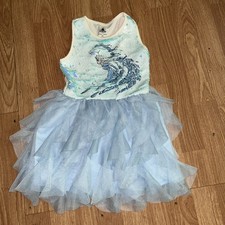 Disney Girls Frozen Princess ELSA Tulle Flop Sequin Sleeveless Dress XS T7
