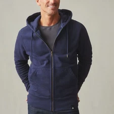 American Giant Classic Full Zip Hoodie Navy Blue Cotton Made in USA XL