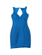 Guess Blue Ribbed Bodycon Dress