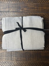 West Elm European Flax Linen Mini Waffle Duvet King/Cal K Natural Flax New 