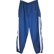 Vintage Nike Lined Windbreaker Track Pants Large Turquoise White Stripe RN 56323