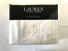Ralph Lauren Mya Full / Queen Duvet Cover White Floral Jacquard Hemstitch Flange