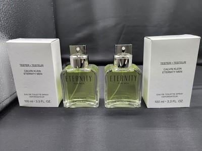 TWO NEW CALVIN KLEIN ETERNITY MEN EDT (TESTER) 3.3 OZ