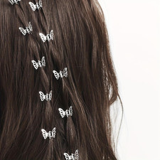 30 Pcs Butterfly Hair Clips Metal Barrettes Claw Clips Strong Hold Non Silver