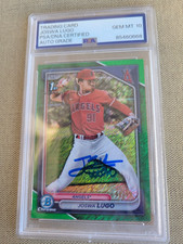 Joswa Lugo Signed 2024 Bowman Refractor Green #BCP237 Angels PSA AUTO 10 41/99