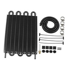 Universal Transmission Oil Cooler Kit,Aluminium alloy Tube and Fin 8 Pass Black